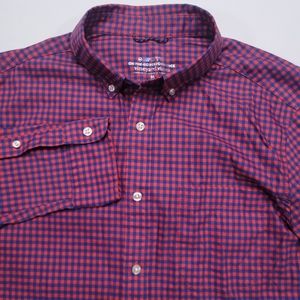 $118 Vineyard Vines On The Go Brr Gingham Plaid Lightweight Button Down Shirt M